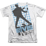 Elvis Presley Livin Large (Front/Back Print) Adult Sublimated T-Shirt White