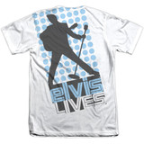 Elvis Presley Livin Large (Front/Back Print) Adult Sublimated T-Shirt White