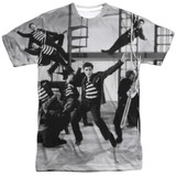 Elvis Presley Jubilant Felons (Front/Back Print) Adult Sublimated Crew T-Shirt White