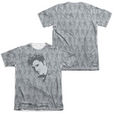 Elvis Presley Down To Business (Front/Back Print) Adult Sublimated T-Shirt White
