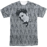 Elvis Presley Down To Business (Front/Back Print) Adult Sublimated Crew T-Shirt White