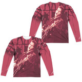 Elvis Presley Scratched 68 (Front/Back Print) Adult Sublimated Long Sleeve T-Shirt White