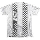 Elvis Presley Checkered Bowling Shirt (Front/Back Print) Adult Sublimated T-Shirt White