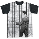 Elvis Presley Whole Cell Block Adult Sublimated T-Shirt White/Black