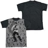 Elvis Presley Rockin All Over Adult Sublimated T-Shirt White/Black