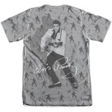 Elvis Presley Rockin All Over (Front/Back Print) Adult Sublimated T-Shirt White