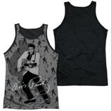 Elvis Presley Rockin All Over Adult Sublimated Tank Top T-Shirt White/Black