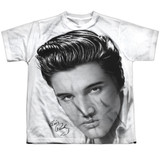 Elvis Presley Stare 2 Youth Sublimated Crew T-Shirt White