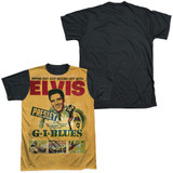 Elvis Presley GI Blues Adult Sublimated T-Shirt White/Black