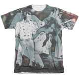Elvis Presley Now Playing (Front/Back Print) Adult Sublimated T-Shirt White