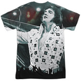 Elvis Presley Now Playing (Front/Back Print) Adult Sublimated Crew T-Shirt White