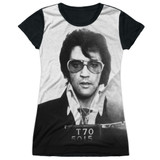 Elvis Presley Mugshot Junior Women's Sublimated T-Shirt White