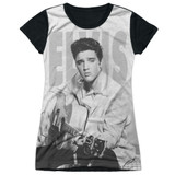 Elvis Presley Play Me A Song Junior Women's Sublimated T-Shirt White