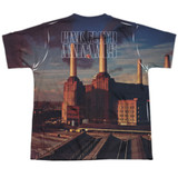 Pink Floyd Animals (Front/Back Print) Youth Sublimated Crew T-Shirt White