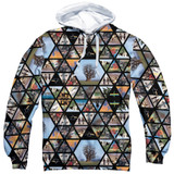 Pink Floyd Photographs (Front/Back Print) Adult Sublimated Pullover Hoodie Sweatshirt White