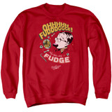 A Christmas Story Fudge Adult Crewneck Sweatshirt Red