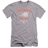 Airplane Trans American Premuim Canvas Adult Slim Fit 30/1 T-Shirt Athletic Heather