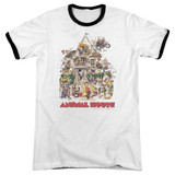 Animal House Poster Art Adult Ringer T-Shirt White/Black