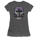 Top Gun Maverick Helmet S/S Junior Women's T-Shirt Sheer Charcoal