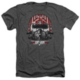 Top Gun Goose Helmet Adult Heather T-Shirt Charcoal