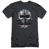 Top Gun Iceman Helmet S/S Adult 30/1 T-Shirt Charcoal