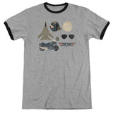 Top Gun Items Adult Ringer T-Shirt Heather Black