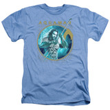 Aquaman Movie Trident Of Neptune Adult Heather T-Shirt Light Blue