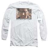 Army of Darkness Jack Left Town Adult Long Sleeve T-Shirt White