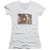 Army of Darkness Jack Left Town Junior Women's V-Neck T-Shirt White