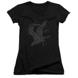 The Birds Poster Junior Women's V-Neck T-Shirt Black