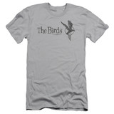 The Birds Distressed Adult 30/1 T-Shirt Silver