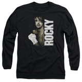 Rocky Painted Rocky Adult Long Sleeve T-Shirt Black