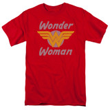 Wonder Woman Wonder Wings Adult 18/1 Original T-Shirt Red