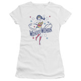 Wonder Woman Wonder Stars Junior Women's Sheer Original T-Shirt White