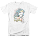 Wonder Woman Wonder Scroll Adult 18/1 Original T-Shirt White