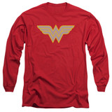 Wonder Woman WW Logo Adult Long Sleeve Original T-Shirt Red
