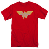 Wonder Woman WW Logo Adult 18/1 Original T-Shirt Red