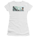 Rocky Cutout Logo Junior Women's Sheer Classic T-Shirt White