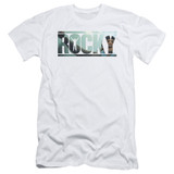 Rocky Cutout Logo Adult 30/1 Classic T-Shirt White