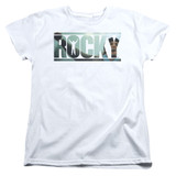 Rocky Cutout Logo Women's Classic T-Shirt White