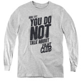 Fight Club Rule 1 Youth Long Sleeve Classic T-Shirt Athletic Heather