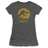 Jurassic Park T Rex Sphere Junior Women's Sheer T-Shirt Charcoal