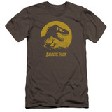 Jurassic Park T Rex Sphere Premium Adult 30/1 T-Shirt Charcoal