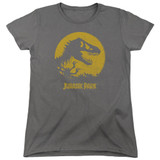 Jurassic Park T Rex Sphere Women's T-Shirt Charcoal