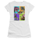 Jurassic Park Prehistoric Block Junior Women's Sheer T-Shirt White