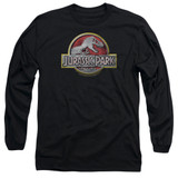 Jurassic Park Logo Adult Long Sleeve T-Shirt Black