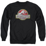 Jurassic Park Logo Adult Crewneck Sweatshirt Black