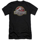 Jurassic Park Logo Premuim Canvas Adult Slim Fit T-Shirt Black