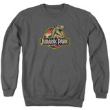 Jurassic Park Retro Rex Adult Crewneck Sweatshirt Charcoal