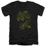 Jurassic Park Rex Mount Adult V-Neck T-Shirt Black